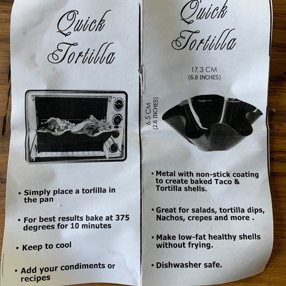 Non-Stick Tortilla Shell Makers - Set of 2, Never Used, NWOT - Picture 6 of 6